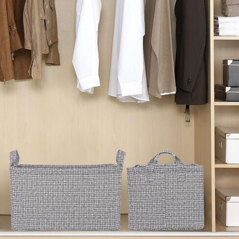 Storage Bins, Fabric Storage Baskets with Handles, Large Storage Baskets for Organizing, Closet Organizer Bin for Clothes, Toys, Books, Nursery, Home Office, Black & White 2-Pack in Saudi Arabia