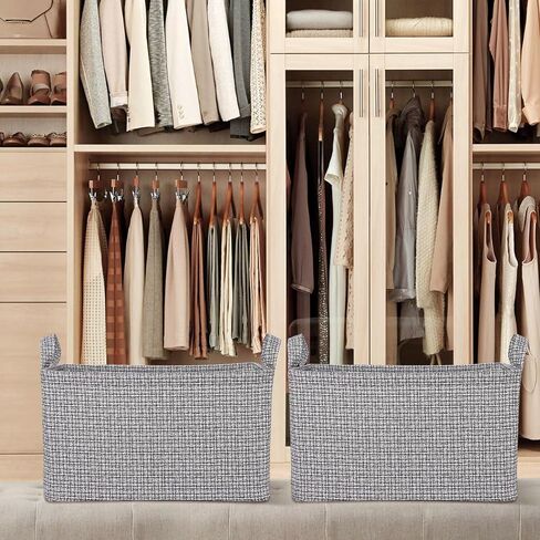 Storage Bins, Fabric Storage Baskets with Handles, Large Storage Baskets for Organizing, Closet Organizer Bin for Clothes, Toys, Books, Nursery, Home Office, Black & White 2-Pack in Saudi Arabia