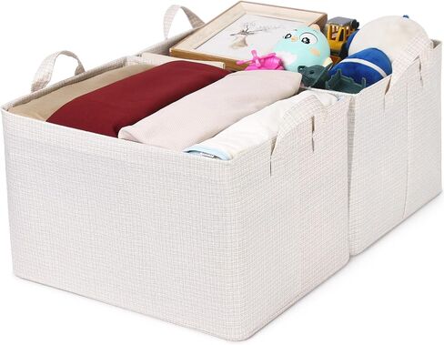 Storage Bins, Fabric Storage Baskets with Handles, Large Storage Baskets for Organizing, Closet Organizer Bin for Clothes, Toys, Books, Nursery, Home Office, Black & White 2-Pack in Saudi Arabia