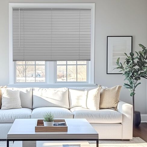 CHICOLOGY Blinds for Windows , Mini Blinds , Window Blinds , Door Blinds , Blinds & Shades , Camper Blinds , Mini Blinds for Windows , Horizontal Window Blinds , Gloss Gray, 36"W X 36"H in Saudi Arabia