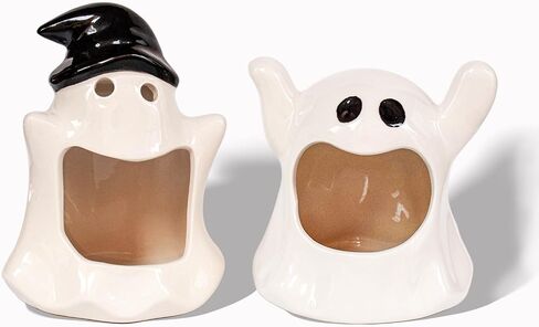 Ghost Candlestick Candy Bowl Set of 2,Small Tabletop Indoor Halloween Decorations, Tableware Party Decoration Tool. in Saudi Arabia