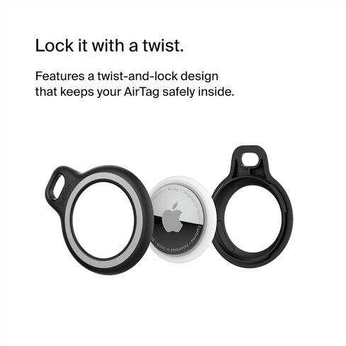 حامل آمن من Belkin Apple AirTag مع حلقة مفاتيح - جراب متين مقاوم للخدش مع حواف مرتفعة مفتوحة - ملحق سلسلة مفاتيح AirTag الواقية للمفاتيح والحيوانات الأليفة والأمتعة وحقيبة الظهر - 4 عبوات باللون الأزرق المتدرج in Kuwait