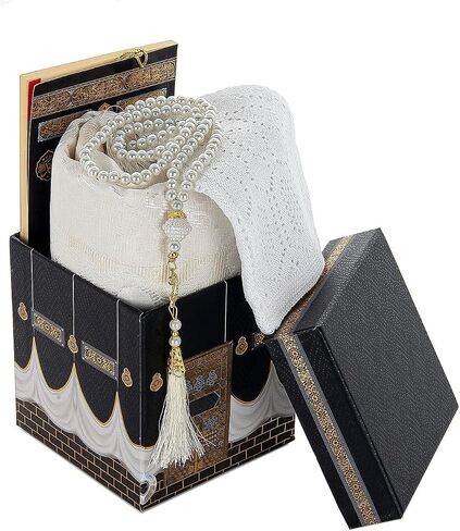 ihvan عبر الإنترنت سجادة صلاة المسلمين والقرآن مع خرزات الصلاة، صندوق ديكور الكعبة، هدية إسلامية للنساء والرجال، مجموعة إسلامية أنيقة لرمضان، العيد، العمرة، عيد الميلاد، السفر in Saudi Arabia