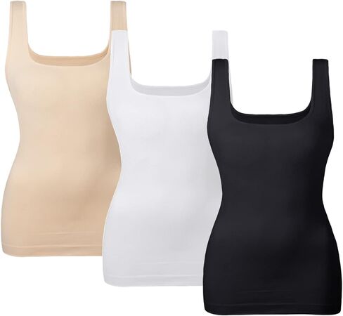 EUYZOU Women's Tummy Control Shapewear Tank Tops Seamless Square Neck Compression Tops Slimming Body Shaper Camisole in Saudi Arabia