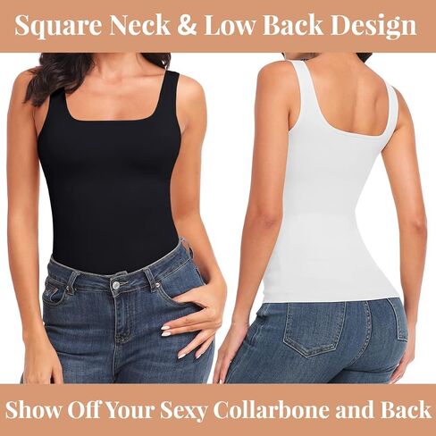 EUYZOU Women's Tummy Control Shapewear Tank Tops Seamless Square Neck Compression Tops Slimming Body Shaper Camisole in Saudi Arabia