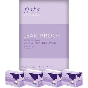 FJAKA USA [fee-ah-ka] Feminine Care Organic Cotton Cover Pads - Ultra Thin Sanitary Napkin Pads Heavy Absorbency, Unscented with Pad Wings for Women