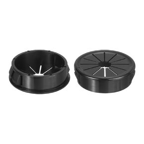 uxcell 5Pcs Cable Grommets, Snap Bushing Grommet for Holes with 1.5"(38mm) Mounting, Round Nylon Snap in Cable Desk Grommet for Cables and Cords Management, Black