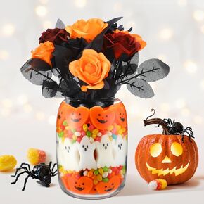 36 Pcs Halloween Vase Filler Mini Pumpkin Ghost Candy Shape Vase Filler Replacement Set Fall Decoration Home Decor for Centerpieces Table Decorations Halloween Sensory Bin Filler DIY Crafts