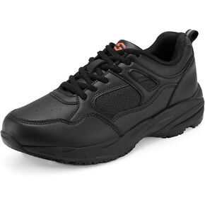 NINGO Slip Resistant Shoes for Men, Water and Oil Resistant Non Slip Work Shoes. Upgraded SRC Grade Non Slip Outsole, Casual Lace Up Work Sneakers for Chef Kitchen Restaurant