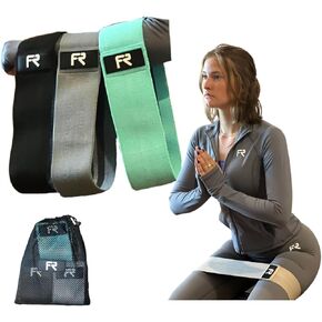 Resistance Bands Set with Carry Bag - 3 Levels of Resistance, Premium Fabric Bands with Mesh Storage Bag Booty Bands for Working Out - Exercise Bands Set - Elastic Bands for Exercise- No Slip Backing