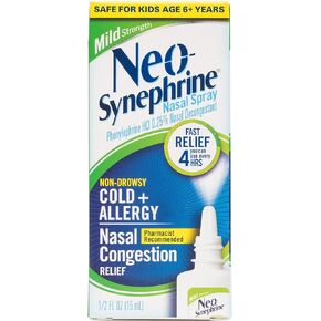 Neosynephrine Nasal Spray for Cold & Sinus Relief, Fast Relief, Pharmacist Recommended, Clear, Mild Strength, 0.5 Fl Oz