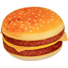 Hamburger Plush Pillow, 3D Simulation Cheeseburger Pillow Burger Plush Hugging Pillow Cushion Funny Food Plush Pillows Toy for Home Decor, 16.5inch
