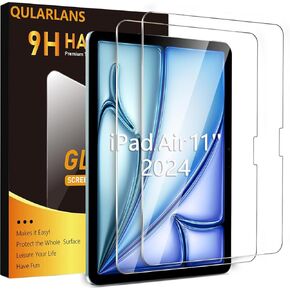 2 Pack Screen Protector for iPad Air 13 Inch M2 2024, iPad Air 13" 6th Generation Tempered Glass (Model A2898/A2899/A2900), Anti-Scratch 9H Hardness, Face ID & Apple Pencil Compatible