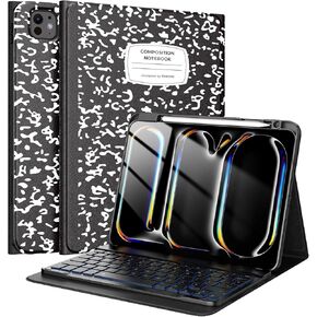 TiMOVO Keyboard Case for iPad Pro 11 Inch M4 (2024), Magnetic Detachable Keyboard with Pencil Holder, 7-Color Backlit for iPad Pro 11 Inch 2024 (A2836/A2837/A3006), Black