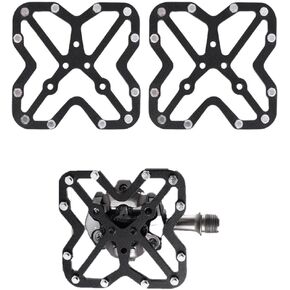 Bicycle Pedal, Aluminum Alloy Pedal Attachment Adapter Anti-Slip Shoe Plates for Road Bike, Mountain Bike