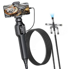 360°Articulating Borescope, Two-Way Endoscope Camera with 8 Adjustable LED Light,IP67 Waterproof Snake Camera, Inspection Camera with Articulated Head Compatible for Android and iOS(1M/3.28FT)