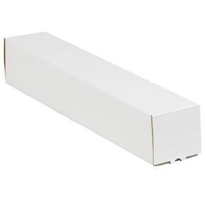 Aviditi Square Corrugated Cardboard Mailing Tubes, 4" x 4" x 37", White, Pack of 50, for Shipping, Storing, Mailing, and Protecting Documents, Blueprints and Posters.