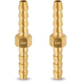 MAACFLOW Brass 1/8" Hose ID Barb Barbed Fitting Splicer Repair (Barb OD 0.16") (Pack of 2)