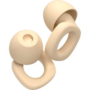 Audree Soft Ear Plugs for Noise Reduction, Reusable Flexible Earplugs for Sleep, Travelling, Focus, Study & Noise Sensitivity, 28dB Noise Cancelling, 8 Silicone Ear Tips in XS/S/M/L, Orange