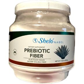 Shelo Nabel Prebiotic Fiber Blue Agave Inulin Powdered Premix 17.63 oz/Fibra Probiotica Soluble de Inulina de Agave sin Sabor Shelo Nabel 500grs., White