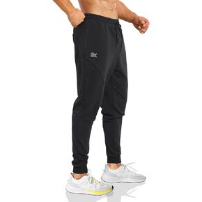BROKIG Mens Vertzip Gym Joggers Pants, Carrot Fit Athletic Pants Casual Tapered Workout Sweatpants with Zipper Pockets