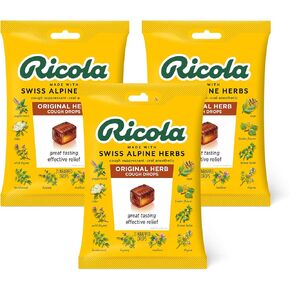 Ricola Original Herbal Cough Suppressant Throat Drops, 21ct Bag (Pack of 3)