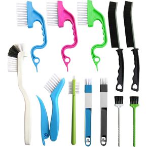 12Pcs Small Cleaning Brush, Crevice Gap Cleaning Brush,Door Window Track Groove Corner Crevice Cleaning Brushes for Cleaning Window Grooves/Bathroom/Toilet Corner/Kitchen/Faucet/Sink/Keyboards