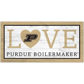 Fan Creations NCAA Purdue Boilermakers Unisex Purdue Love Sign, Team Color, 6 x 12