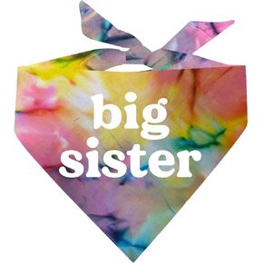 Big Sister Scrunch Tie Dye Triangle Dog Bandana (Assorted Colors)