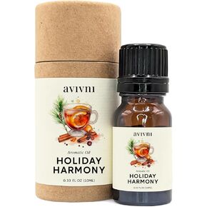 Holiday Harmony Essential Oil - Christmas Blend 100% Pure & Natural, Organic, Undiluted for Aromatherapy & Diffusers (0.33oz - 10m)