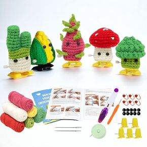 phpanly Crochet Kit for Beginners - Crochet Starter Kit with Step-by-Step Video Tutorials - Learn to Crochet Kits for Adults and Kids - DIY Knitting Supplies - 5-Piece of potted walking plant in Kuwait