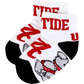 DB Fan Gear Alabama Crimson Tide Baby Quarter Socks, Black, One Size, 69793.0