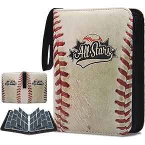 Baseball Card Binder 900 Pockets, HYMENEX Baseball Card Holder 9-Pocket Trading Card Binder Sports Card Binder Fits 900 Cards with 50 Removable Sleeves for Baseball Cards, Sports Cards, Game Cards