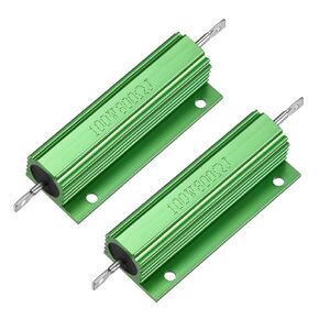 uxcell 2 Pcs Aluminum Case Resistor 100W 800 Ohm Wirewound Green for LED Replacement Converter 100W 800RJ