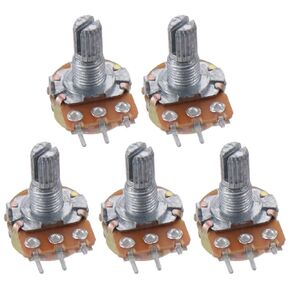 5 Pcs B50K 50K Ohm Adjustment Single Linear Rotary Taper Potentiometer