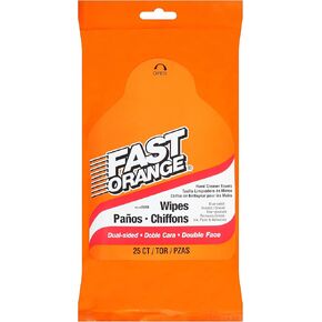 Fast Orange Heavy Duty Scrubbing Towels Removes Tough Grease, Grime, Paint, Resins, Glue and More, for Hands, Tools and Surfaces Without Sticky Residue, 72 ct