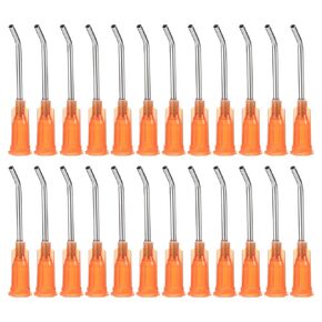PATIKIL 15Ga x 1 Inch Dispensing Needle Tips, 36Pcs Stainless Steel 45 Degrees Pre Bent Glue Needle Tube Blunt Tips with Luer Lock for Glue Oil Applicator, Brown