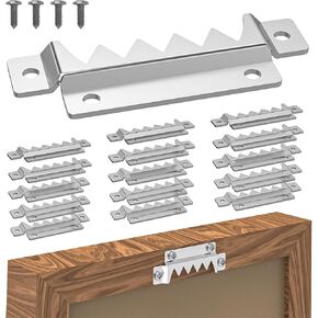 30 Pcs Sawtooth Picture Hangers, Heavy Duty Picture Hanging Hardware with Screws, Large Saw Toothed Picture Frame Brackets for Solve Heavy Picture Hanging, Canvas Picture Frame Hooks Support 300lbs