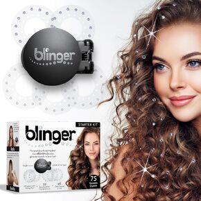 blinger® Shimmer Starter Kit with Gold-Plated blinger® Styling Tool + 90 Precision-Cut Glass Crystals