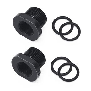 Wulankd Thread Protector, 1/2 x 28 TPI Convert to 5/8 x 24 TPI, Black Oxidized Alloy Steel, Rubber Washers Inclued, 2 Pack