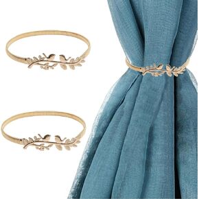 ستائر زنبركية، قطعتان من ستائر من سبائك الزنك، ستائر ذات طراز حديث، أشرطة ستائر من حبل سلكي مطاطي عالي المرونة (ورقة ذهبية وطيور) in Kuwait