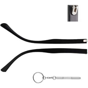 QYAJS Eyeglass Arms Legs 1 Pair Glasses Sunglasses Replacement Temple TR90 Plastic Frame Arms and 3-in-1 Screwdriver (Double Flat Teeth 7mm)