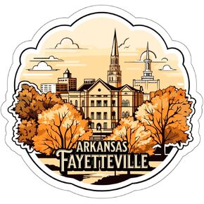 Fayetteville Arkansas Sticker Travel Outdoors Decal Vinyl Small Waterproof for Water Bottle Mug Passport Book Scrapbook Notebook Laptop Tumbler Skateboard Computer Phone Size 4" Funny Gift ID44990