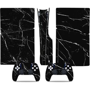 Skin Sticker for PS5 Slim Disc Console and Wireless Controller, Full Set Protective Skin Wrap, Game Accessories Decal Cover for PS5 Slim Disc (Purple Clouds)