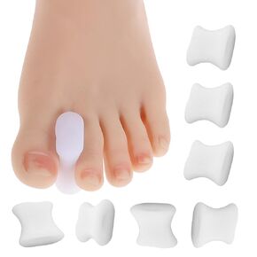 Lusofie 12 Pack Gel Toe Separators White Bunion Toe Spacers, Toe Separators for Overlapping Toes, Hammertoe Corrector for Toe Pain Relief