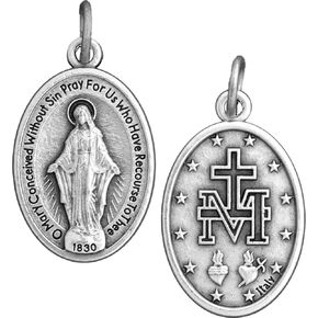 Miraculous Medals Bulk Pack - 100 Medals (Regular - 1 inch) - Italian Silver-Plated Medals - Catholic Gifts for Evangelization