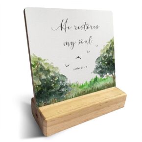 Country Let All That You Do Be Done in Love Bible Verse Wooden Plaque Sign Desk Decor Rustic 1 Corinthians 16:14 Christian Desk Sign Decor for Home 4 x 4 Inches