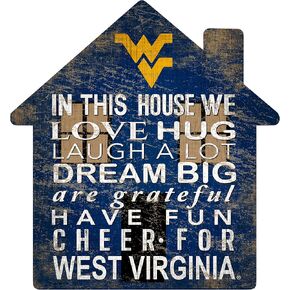 Fan Creations NCAA West Virginia Mountaineers Unisex University of West Virginia House Sign, Team Color, 12 inch