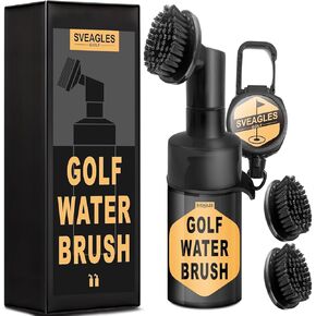 Golf Club Cleaning Brush - Portable and Spray Water Brush - Golf Club Head Groove Cleaner, Golf Ball Cleaner, Shoe Brush, Golf Bag Accessories, Best Golf Gifts for Men/Women
