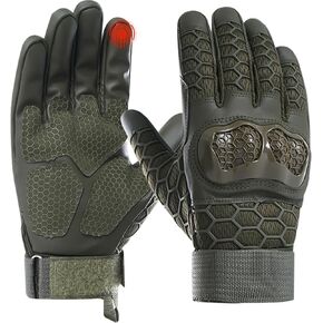 Tactical Motorcycle Gloves for Men and Women, Full Finger Touchscreen, Breathable and Hard Shell Design for Riding, Cycling, Hiking, Camping, Climbing, and Garden Work